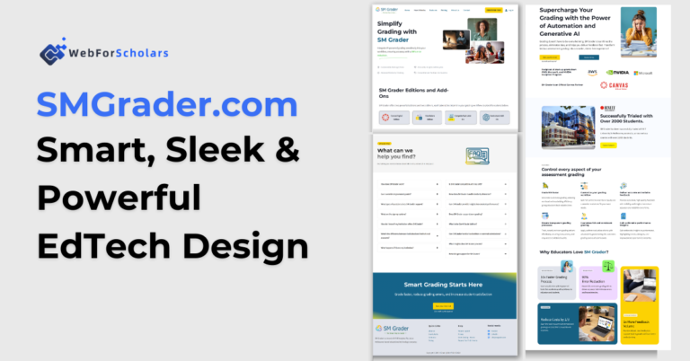 Feature image for the SMGrader case study showcasing a sleek, AI-powered grading platform with a modern and intuitive web design, optimized for educators and academic institutions.
