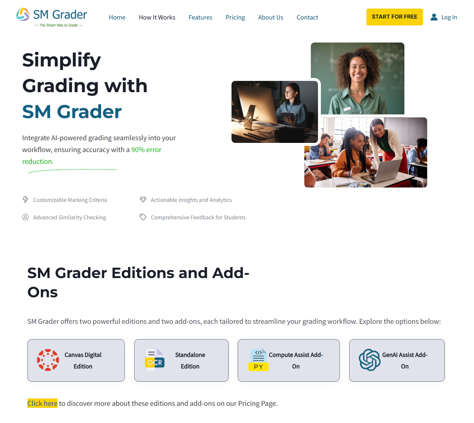 smgrader.com page design showcase